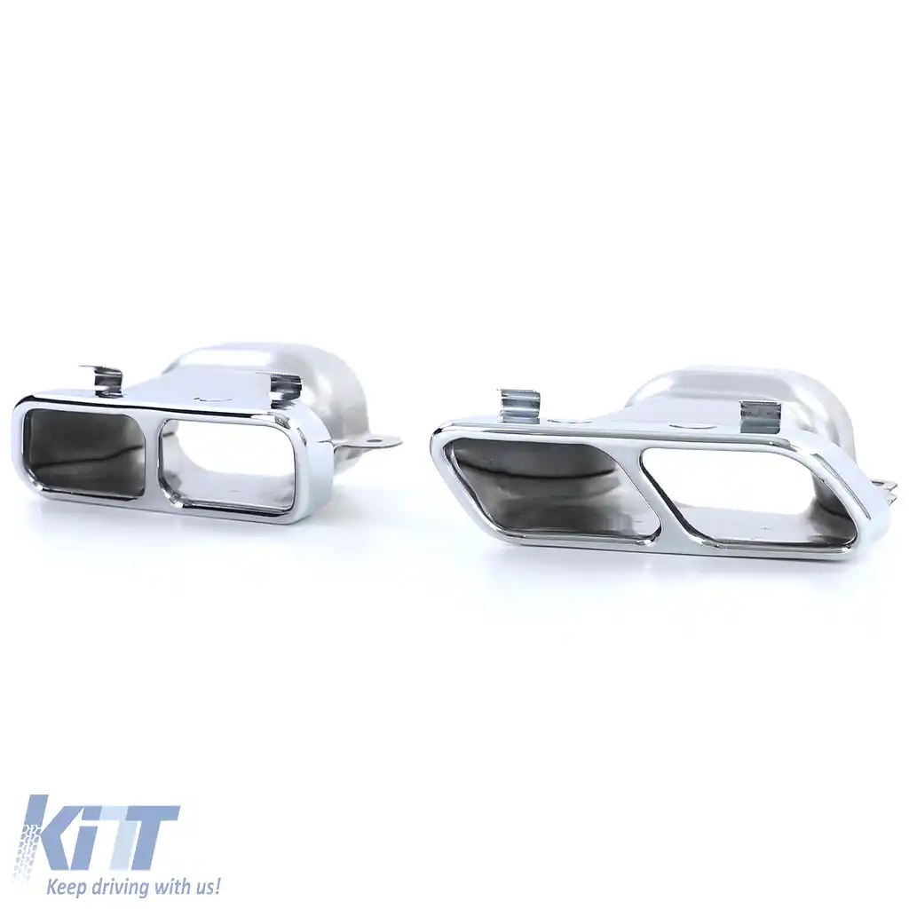 Tăvițe duble sport versiune crom pentru Mercedes CLA C117 X117 13-19-image-6196868