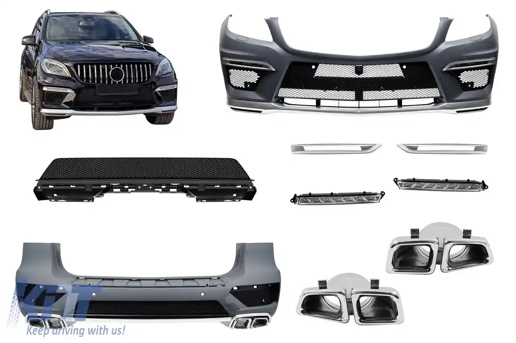 Un pachet de design tip 63 potrivit pentru Mercedes ML W166 2012-2015 fără aripi