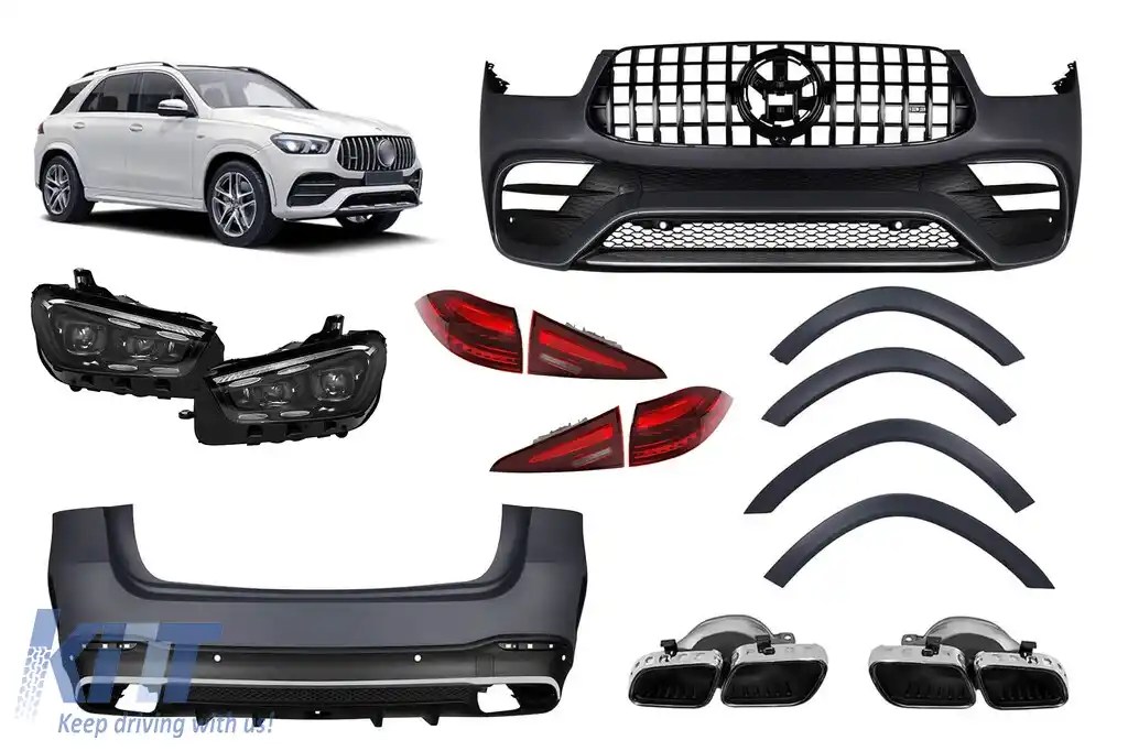 image-46-Un pachet de design tip 63 potrivit pentru Mercedes GLE W167 2018-2023 cu faruri și stopuri