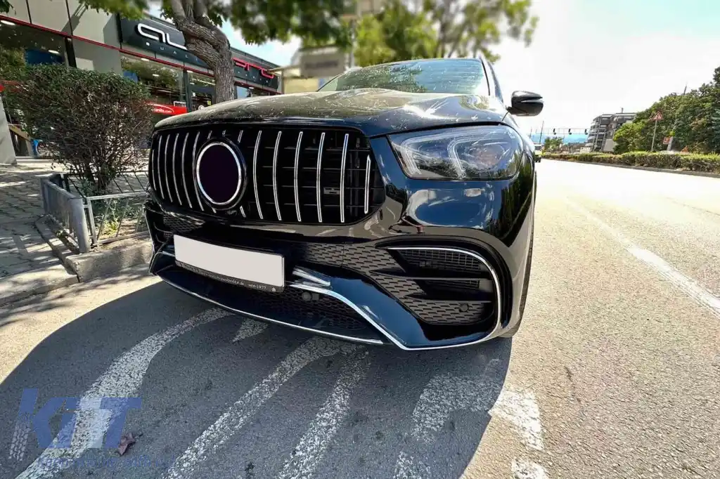Un pachet de design tip 63 potrivit pentru Mercedes GLE SUV W167 2018-2023, după 2024 cu elemente cromate și capete cromate-image-6265087