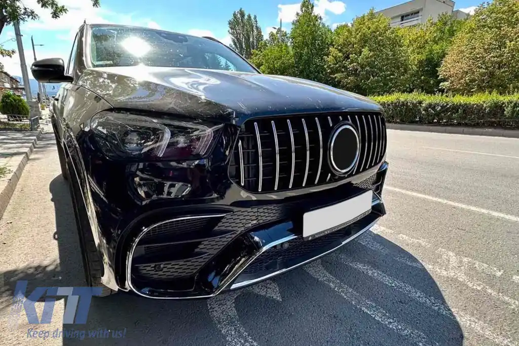 Un pachet de design tip 63 potrivit pentru Mercedes GLE SUV W167 2018-2023, după 2024 cu elemente cromate și capete cromate-image-6265088