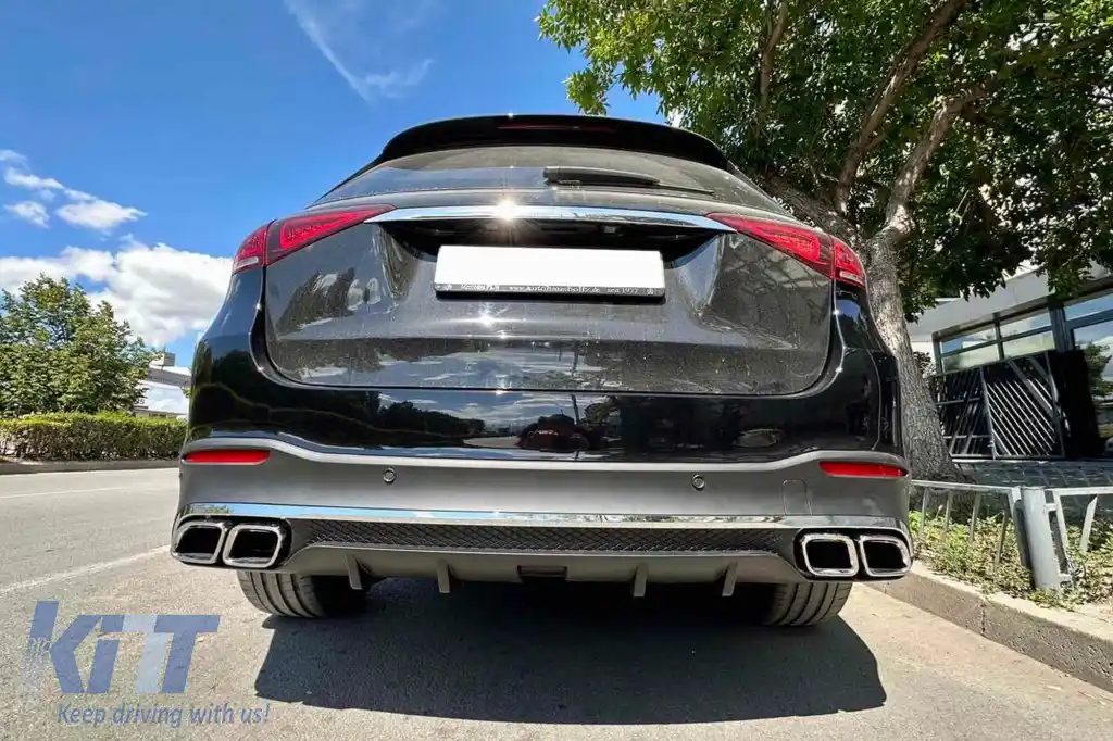 Un pachet de design tip 63 potrivit pentru Mercedes GLE SUV W167 2018-2023, după 2024 cu elemente cromate și capete cromate-image-6265090