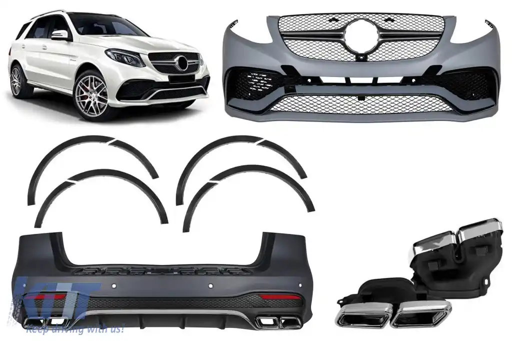 Un pachet de design tip 63 potrivit pentru Mercedes GLE W166 2015-2019 cu bara de protecție spate