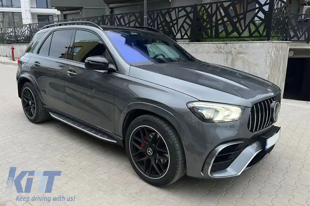 Un pachet de design tip 63 potrivit pentru Mercedes GLE W167 SUV 2018-2023, după 2024 cu elemente cromate și duze cromate-image-6265215