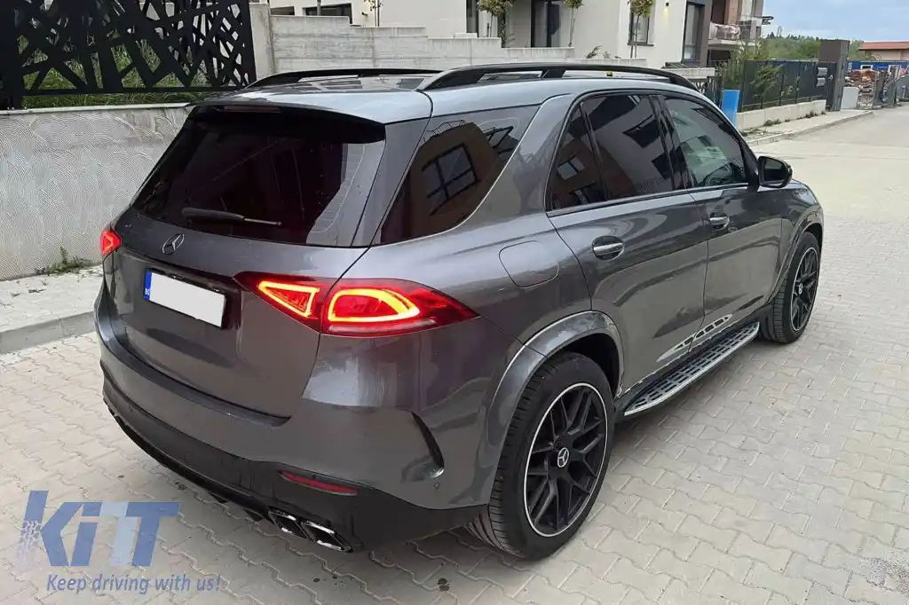 Un pachet de design tip 63 potrivit pentru Mercedes GLE W167 SUV 2018-2023, după 2024 cu elemente cromate și duze cromate-image-6265216