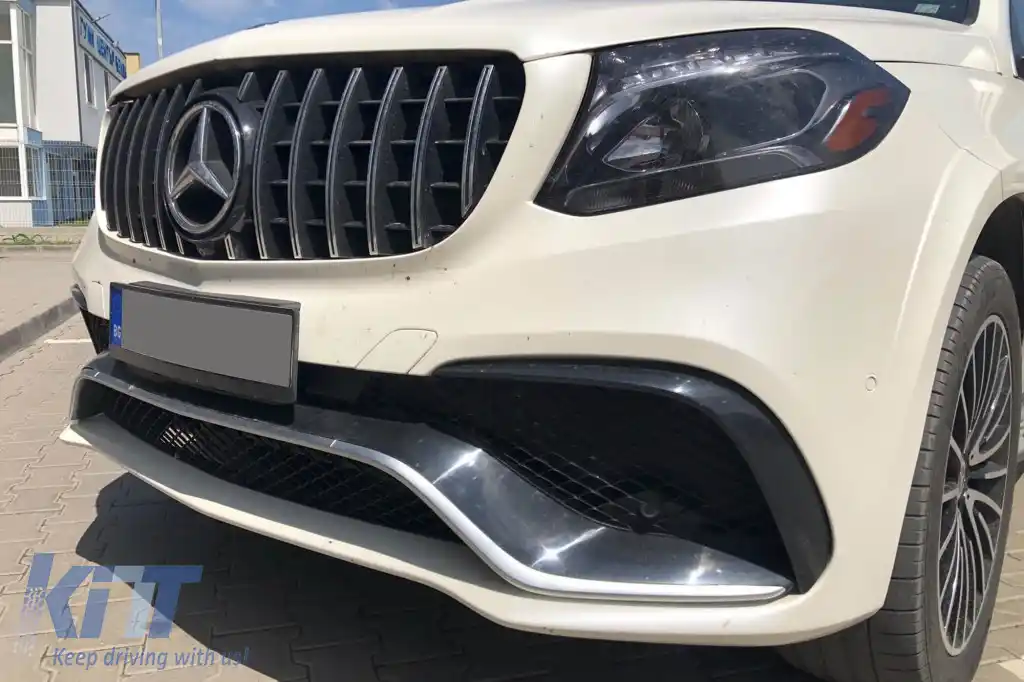 Un pachet de design tip 63 potrivit pentru Mercedes GLS X166 2015-2018 cu elemente cromate și țevi de eșapament-image-6265423