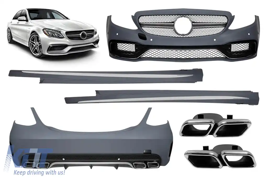 image-20-Un pachet de design tip C63 potrivit pentru Mercedes C-Class W205 sedan 2015-2018