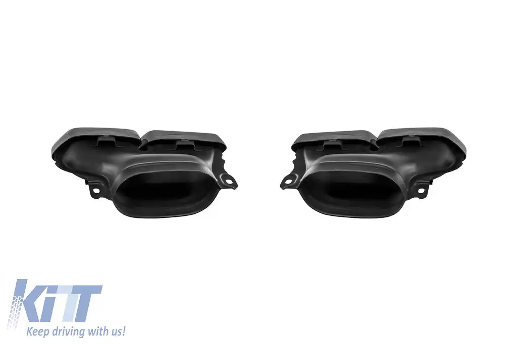 Un pachet de design tip E63 potrivit pentru Mercedes E-Class W213 2016-2019 cu ieșiri de evacuare negre și garnitură neagră, pentru modelul cu bara de protecție din spate standard.-image-6141479