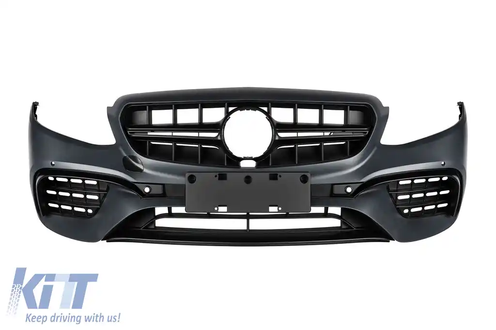 Un pachet de design tip E63 potrivit pentru Mercedes E-Class W213 2016-2019 cu capete cromate și garnitură neagră, pentru modelul cu bara de protecție spate standard.-image-6141489