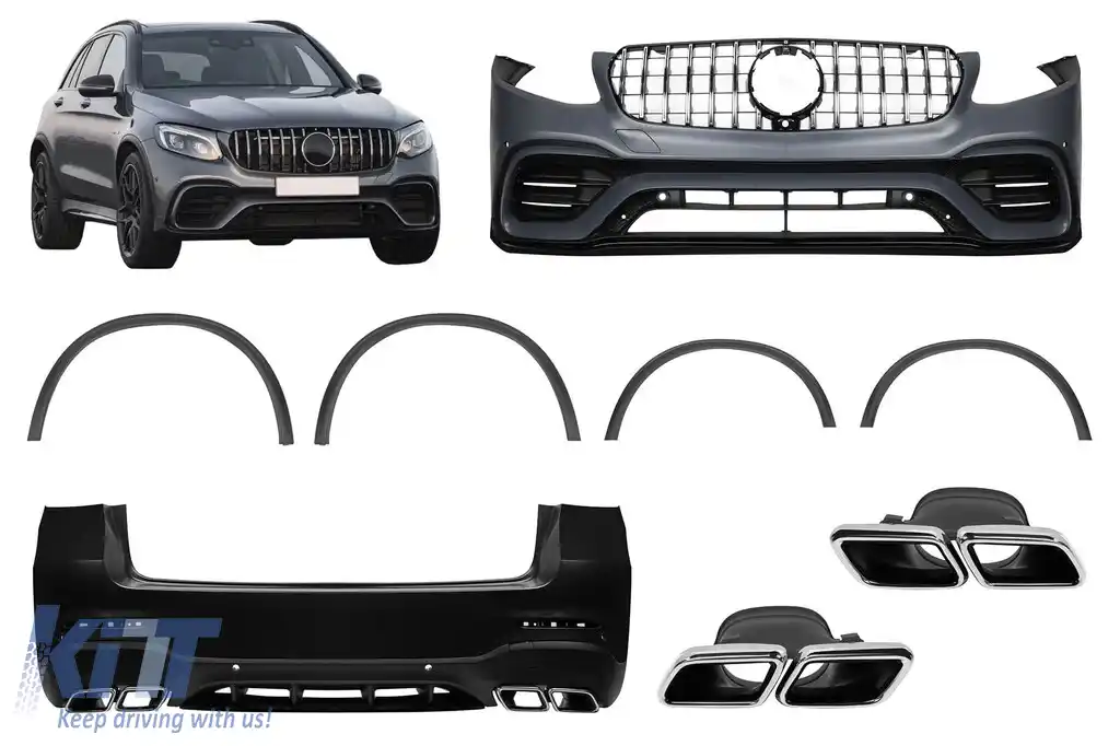 Un pachet de design tip GLC63 potrivit pentru Mercedes GLC SUV X253 2016-2019