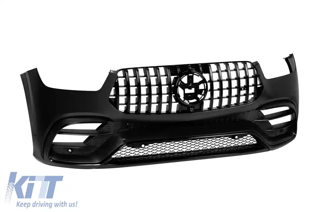 Un pachet de design tip GLE63 potrivit pentru Mercedes GLE SUV W167 2018-2023, cu elemente din lac negru, faruri LED și stopuri LED-image-6150714