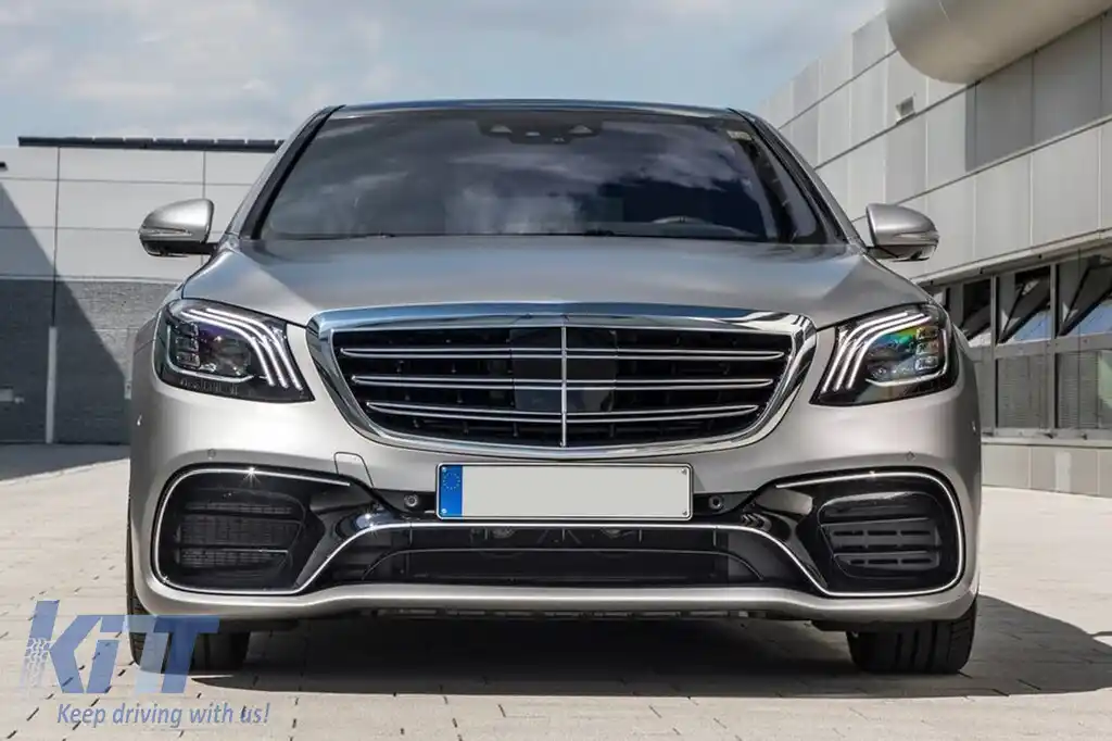 Un pachet de design tip S63 potrivit pentru Mercedes S W222 2013-2017 cu faruri, praguri pentru bază lungă-image-6140928