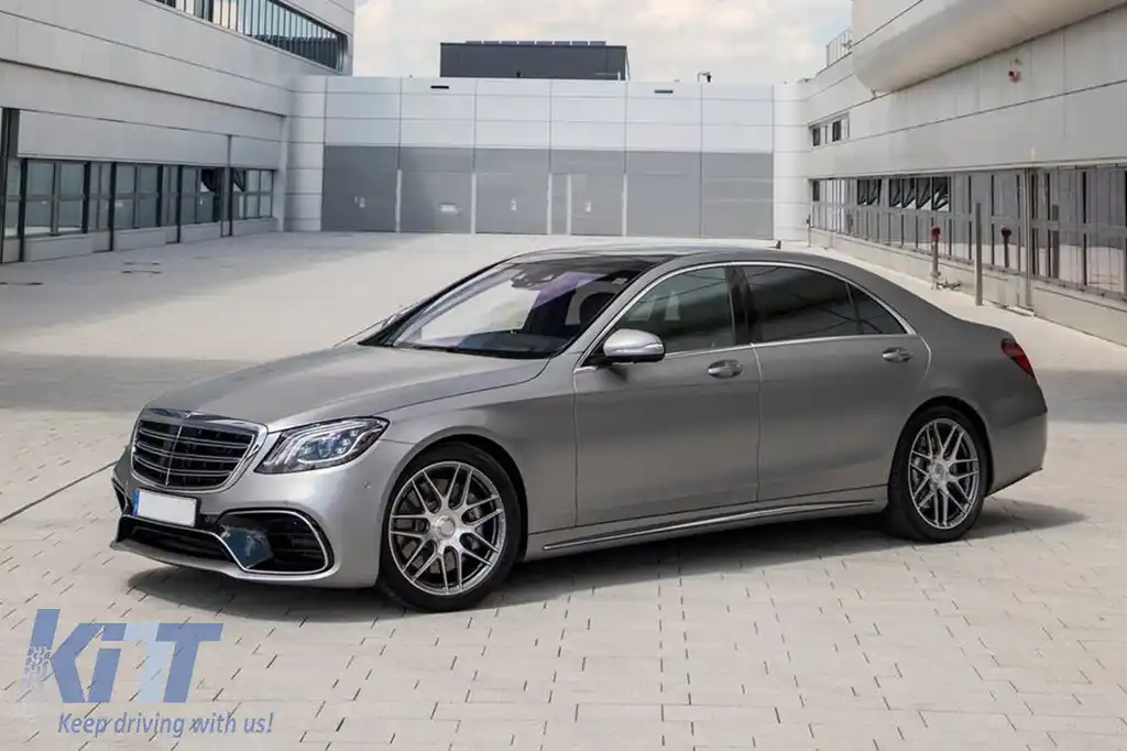 Un pachet de design tip S63 potrivit pentru Mercedes S W222 2013-2017 cu faruri, praguri pentru bază lungă-image-6140929
