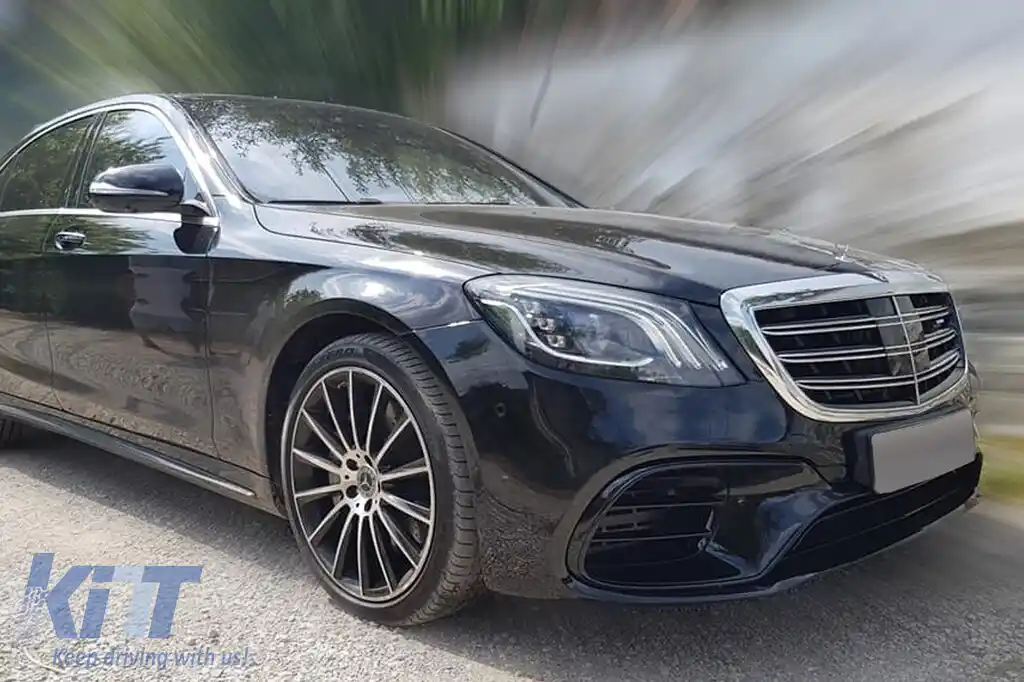 Un pachet de design tip S63 potrivit pentru Mercedes S W222 2013-2017 cu faruri, praguri pentru bază lungă-image-6140932
