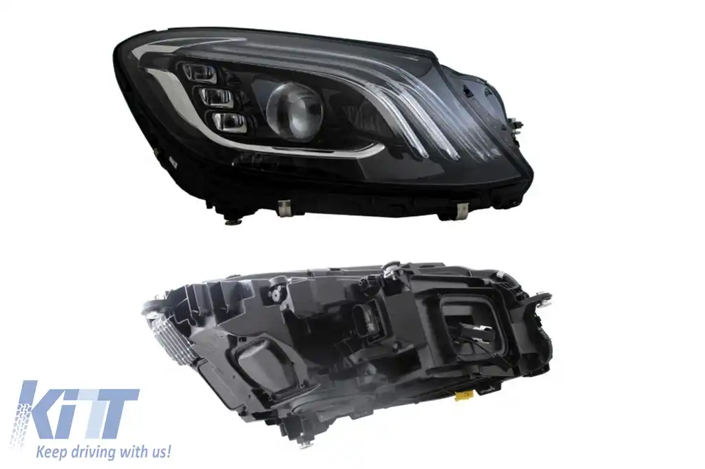 Un pachet de design tip S63 potrivit pentru Mercedes S-Class W222 2017-2020, cu faruri, stopuri, praguri laterale pentru ampatament lung-image-6235954