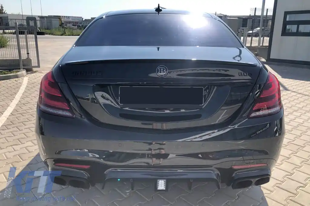 Un pachet de design tip S63 potrivit pentru Mercedes S-Class W222 2017-2020, cu faruri, stopuri, praguri laterale pentru ampatament lung-image-6235976