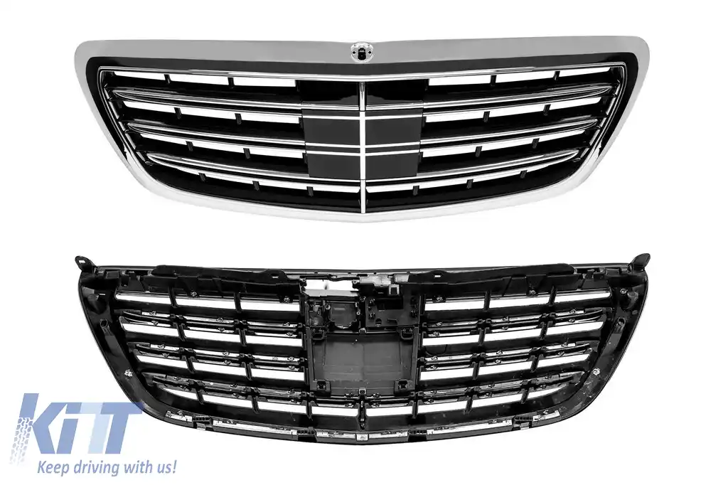 Un pachet de design tip S63 potrivit pentru Mercedes S-Class W222 2017-2020, cu faruri, stopuri, grilă, fără praguri-image-6235983