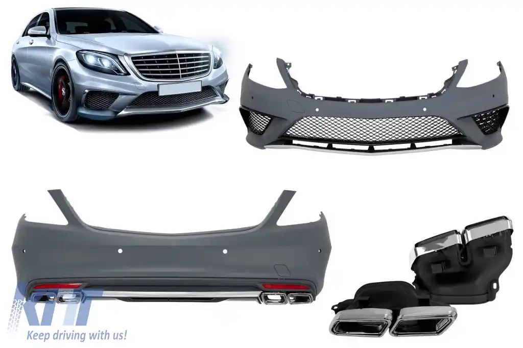 Un pachet de design tip S63 potrivit pentru Mercedes S-Class W222 2013-2017, fără praguri laterale