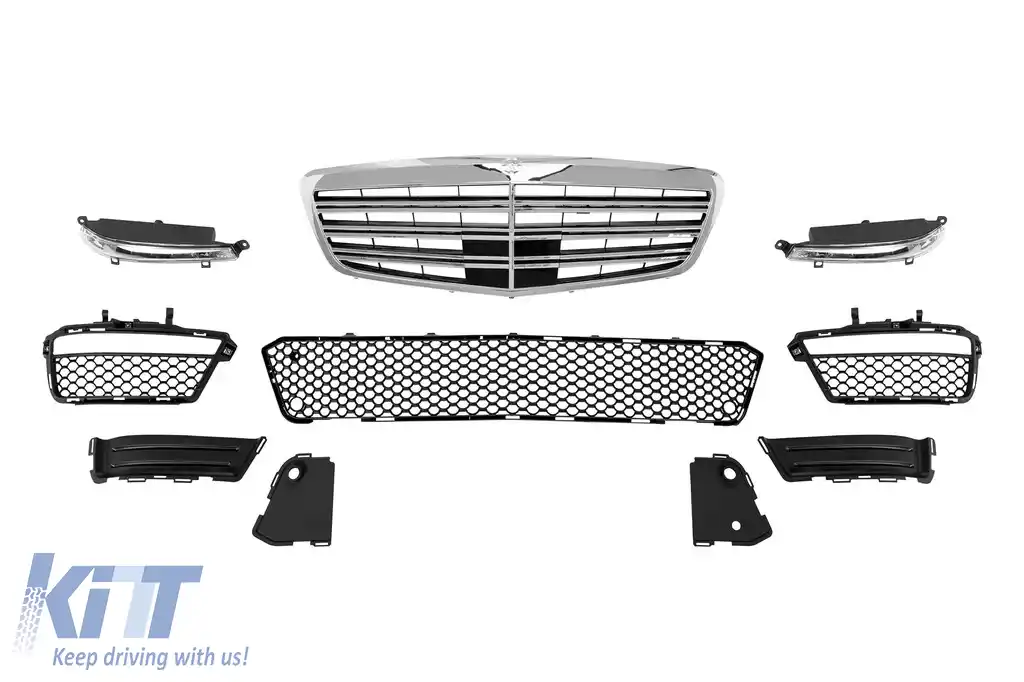 Un pachet de design tip S65 potrivit pentru Mercedes S-Class W221 cu ampatament lung 2006-2013, cu praguri laterale-image-6237516