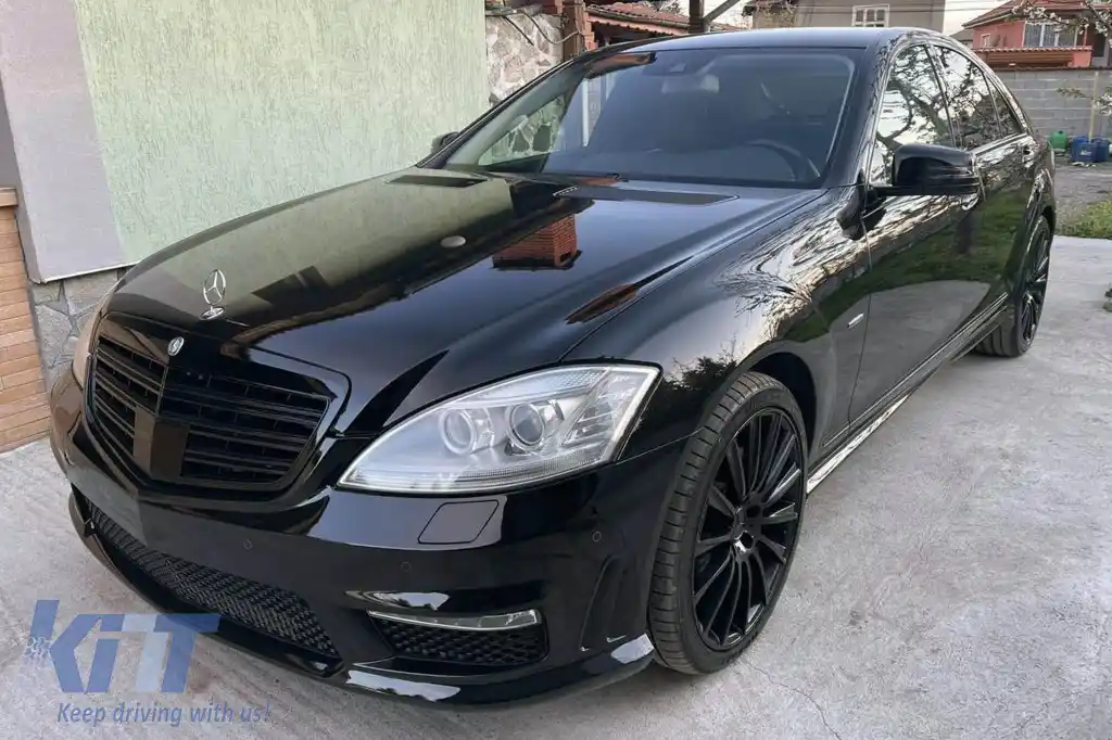 Un pachet de design tip S65 potrivit pentru Mercedes S-Class W221 2006-2013 pentru ampatamente scurt și lung, fără praguri laterale-image-6265329