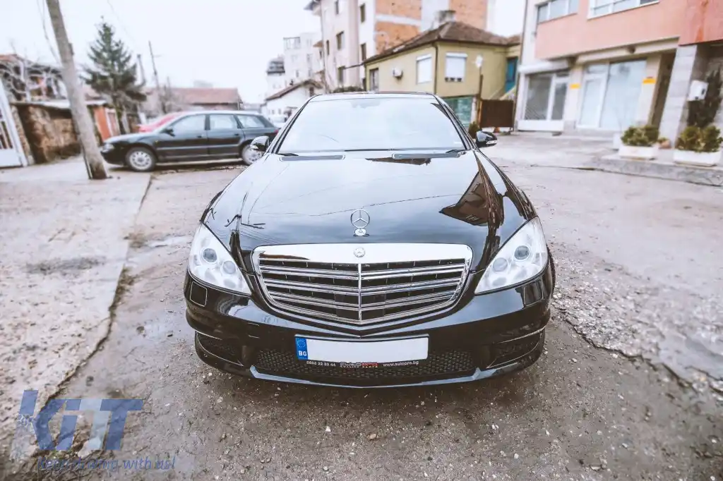 Un pachet de design tip S65 potrivit pentru Mercedes S-Class W221 2006-2013 pentru ampatamente scurt și lung, fără praguri laterale-image-6265338