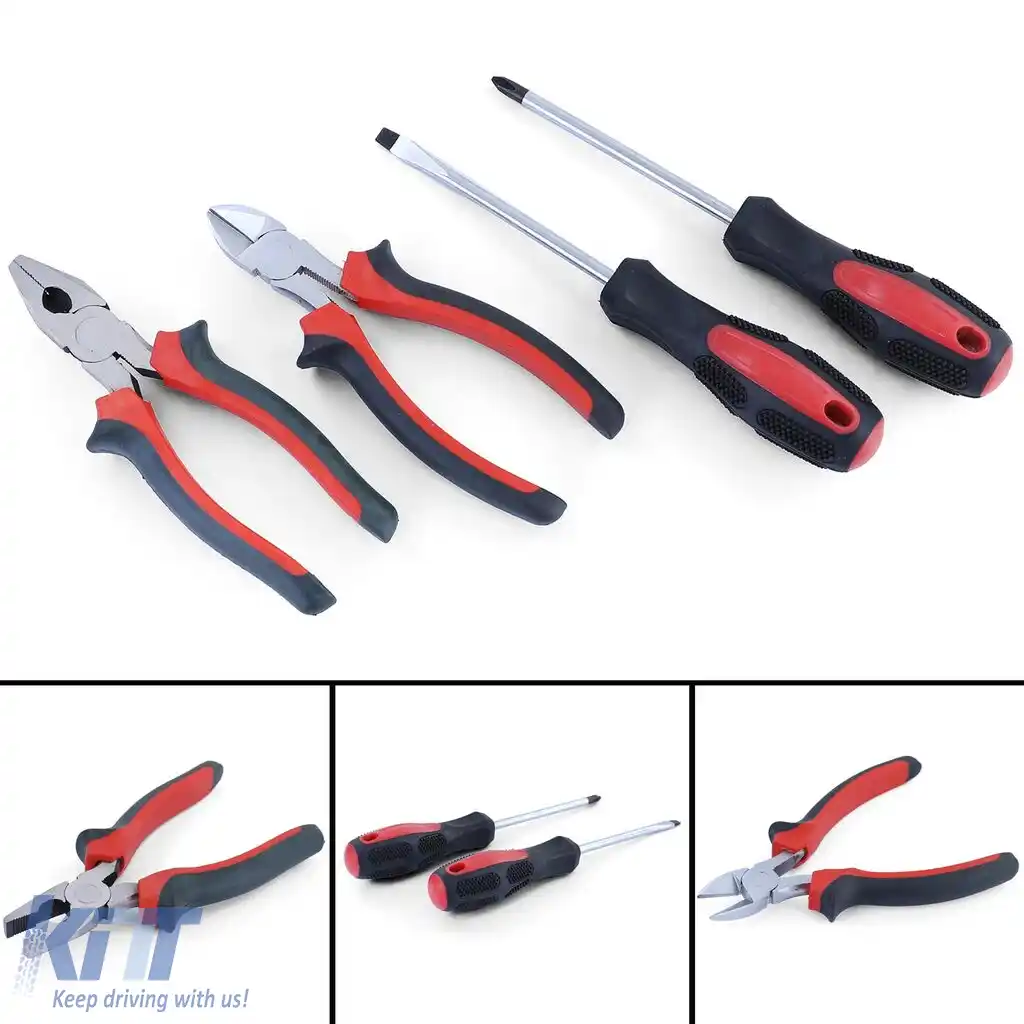 Unelte de bord clește combinat cu tăietor lateral șurubelniță Phillips și fanta, 4 piese