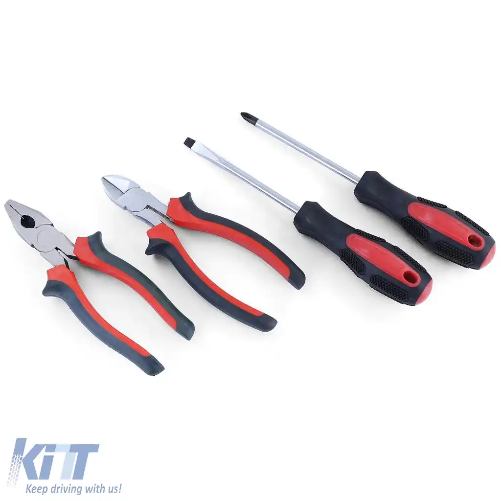 Unelte de bord clește combinat cu tăietor lateral șurubelniță Phillips și fanta, 4 piese-image-6191319