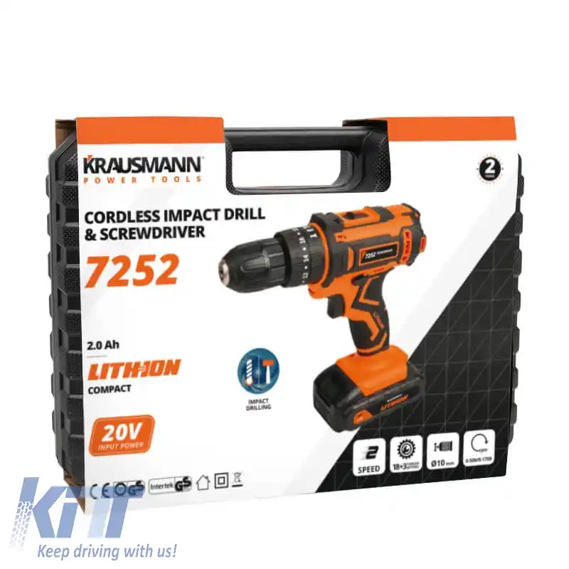 Șurubelniță cu acumulator 20V 1x2Ah Krausmann 7252-image-6308881