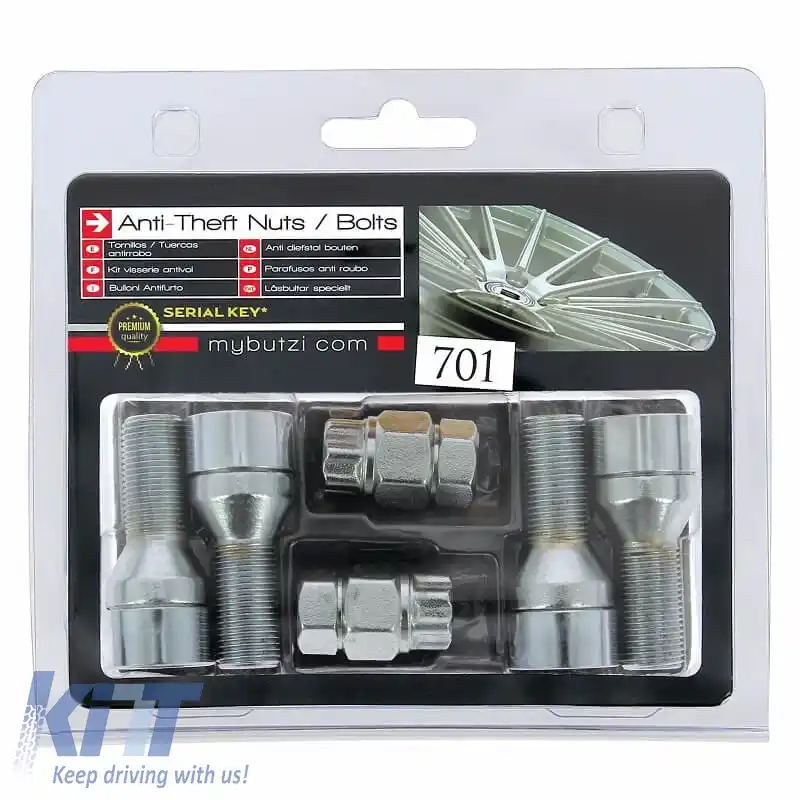 Șuruburi / Piulițe Antifurt Butzi Kit Premium 6 buc Cu Unelte Cheie Unică Tip-CC M14x1.25 L27 T17-image-6294821