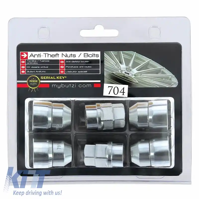 Șuruburi / Piulițe Antifurt Butzi Kit Premium 6 bucăți Cu Un Instrument Cheie Unic Tip-BB M12x1.50 T19-image-6294859