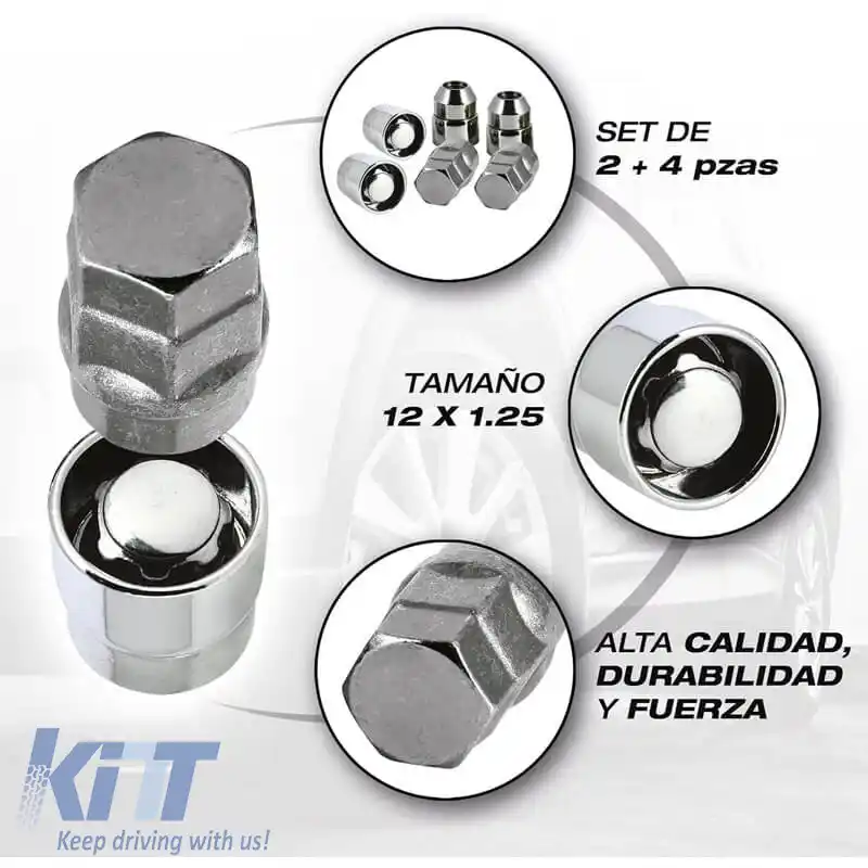 Șuruburi / Piulițe Antifurt Butzi Kit Premium 6 bucăți Cu Unelte Cheie Unică Tip-AA M12x1.25-image-6294864