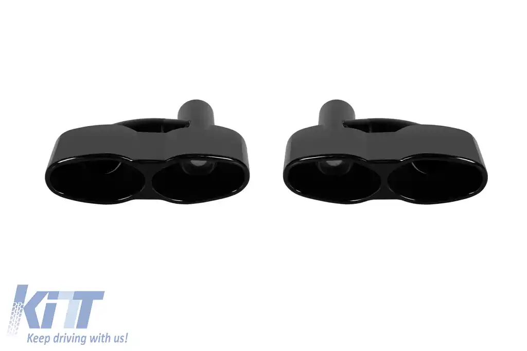 Vârfuri de eșapament din lac negru tip 65 potrivite pentru Mercedes S-Class W221 2005-2013, E-Class W211 2002-2008, W212 2009-2016, CL C216 2006-2014, ML W164 2005-2011