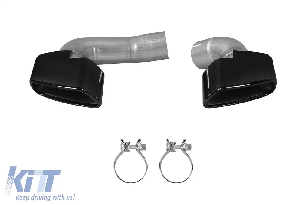 Vârfuri de evacuare negre lucioase potrivite pentru bara spate M pe BMW X5 F15 2013-2018, X6 F16 2014-2019