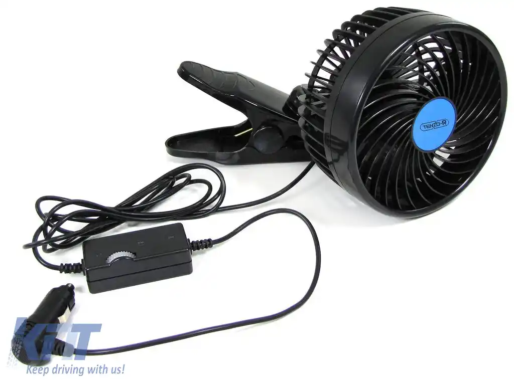 Ventilator de 12 volți pentru mașină 15cm pentru bricheta auto cu bază de prindere