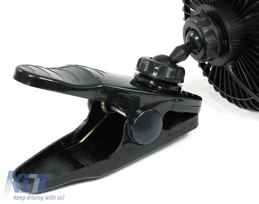 Ventilator de 12 volți pentru mașină 15cm pentru bricheta auto cu bază de prindere-image-6191548