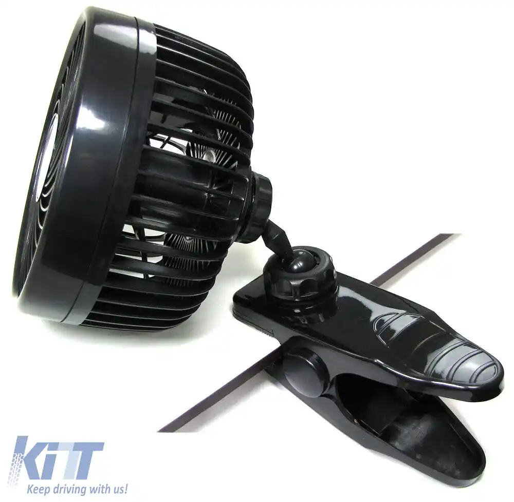 Ventilator de 12 volți pentru mașină 15cm pentru bricheta auto cu bază de prindere-image-6191549