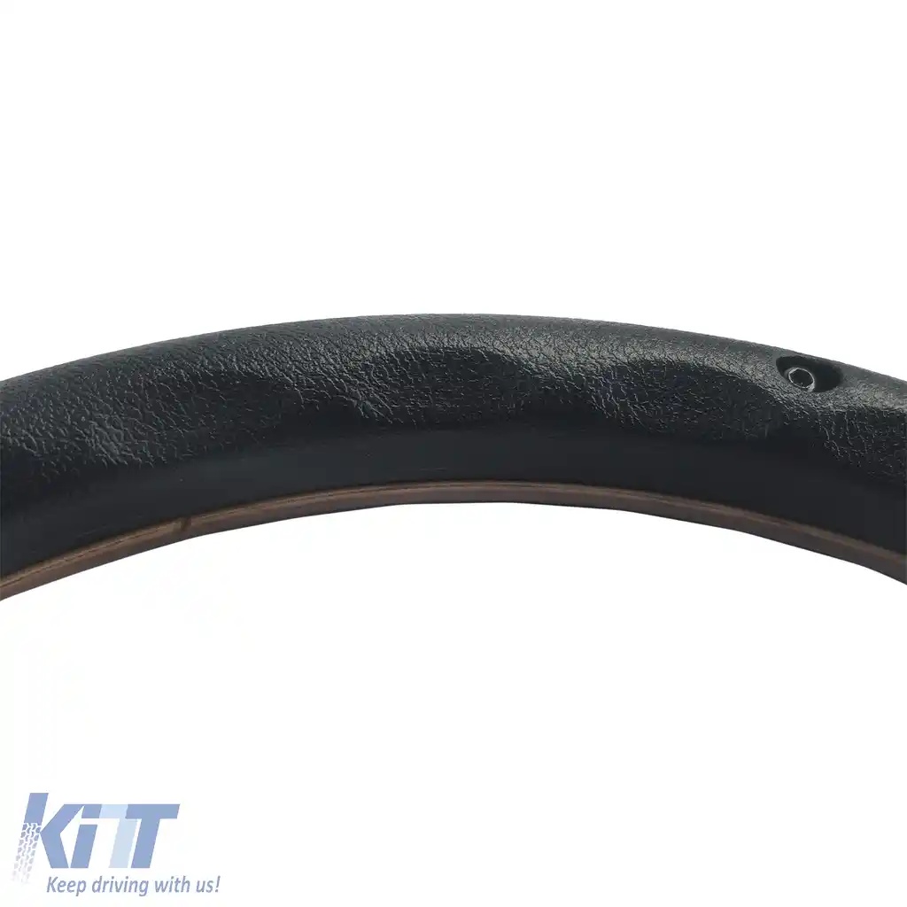 Volan din lemn de 35 de inci cu spițe argintii, stil vintage-image-6206754