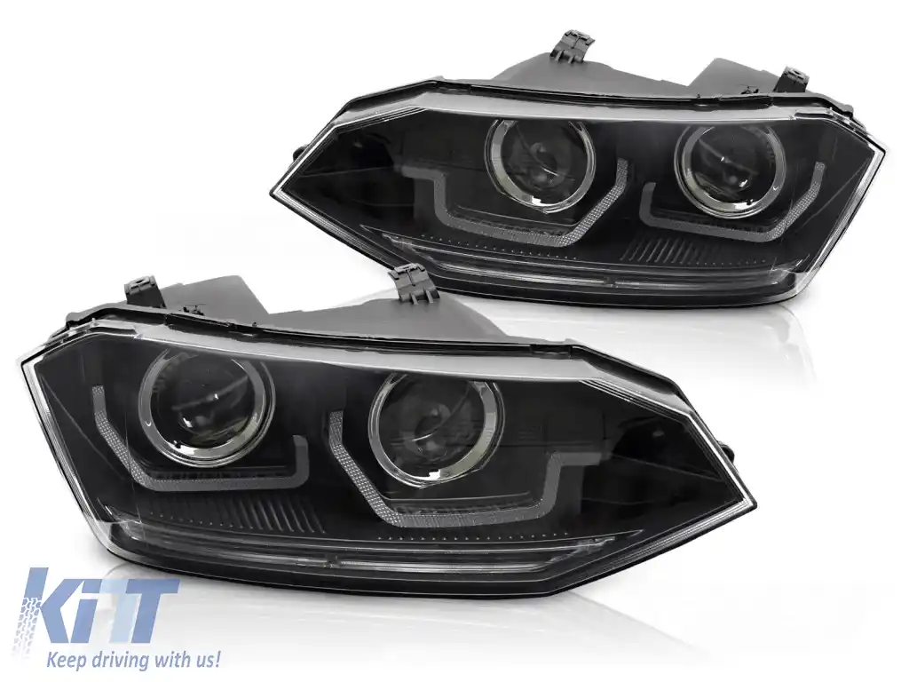 VW POLO VI 2G 17-21 SEQ LED DRL NEGRU