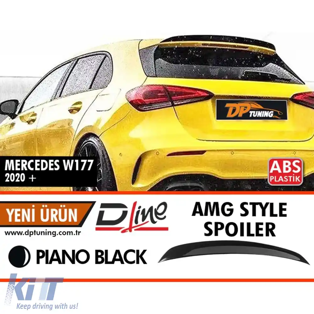 image-15-W177 A35 HatchBag A Design Style Spoiler Spate Negru Pian ABS / 2018 După (Model Mic)
