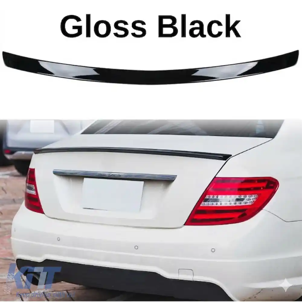 image-70-W204 A Stil Design Spoiler Spate pentru Portbagaj Negru Pian ABS / 2007-2014