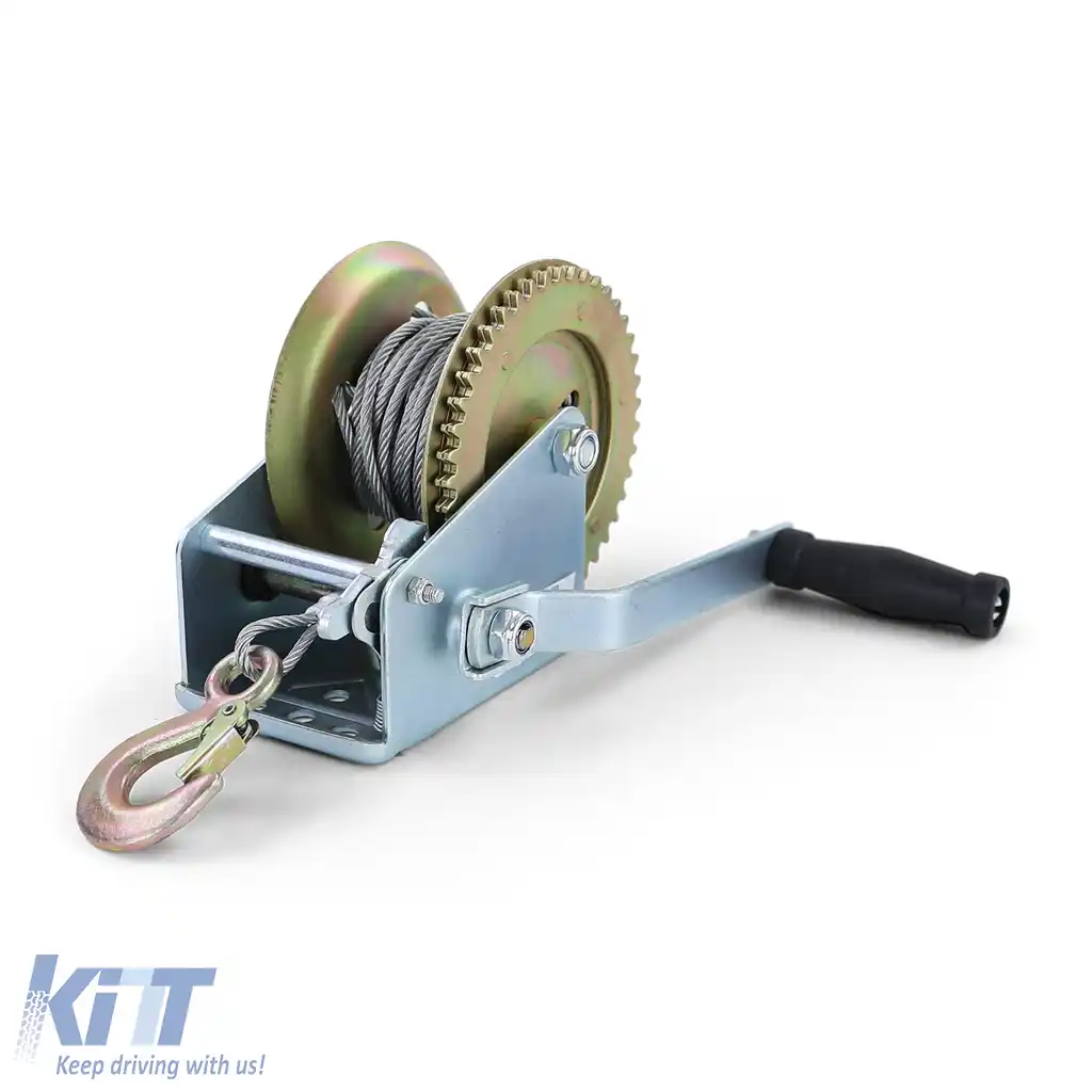 Winch profesional manual cu cablu de oțel 800KG 10 metri