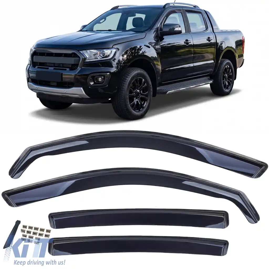 Windabweiser Regenabweiser 4-teilig Negru potrivit pentru Ford Ranger T8 2019-2022